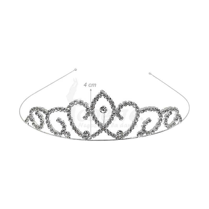 Silver tiara with rhinestones