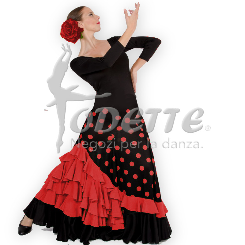 Gonna da flamenco a pois con 5 volas